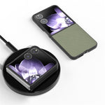 For Xiaomi Mix Flip 5G Case Carbon Fiber Texture PU+PC Phone Cover