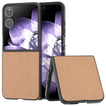 For Xiaomi Mix Flip 5G Case Carbon Fiber Texture PU+PC Phone Cover