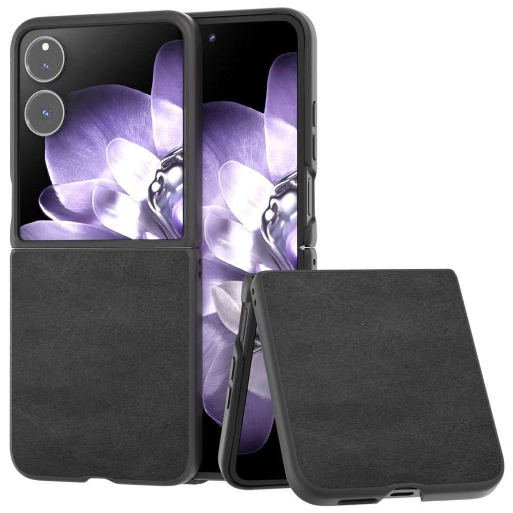 Xiaomi Mix Flip 5G-skal i kohud med hårt PC+PU-skyddande mobilfodral