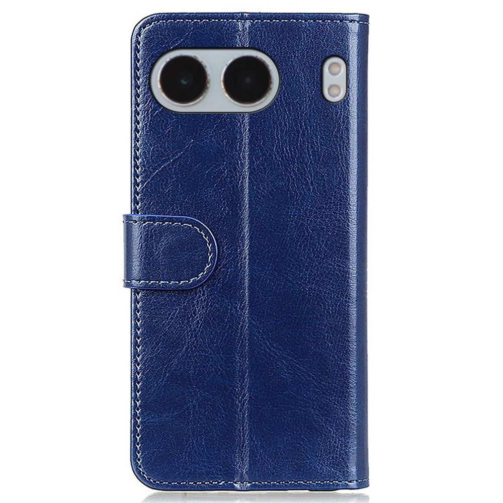 OnePlus Nord 4-skal Crazy Horse Texture PU-lädermobilstativ