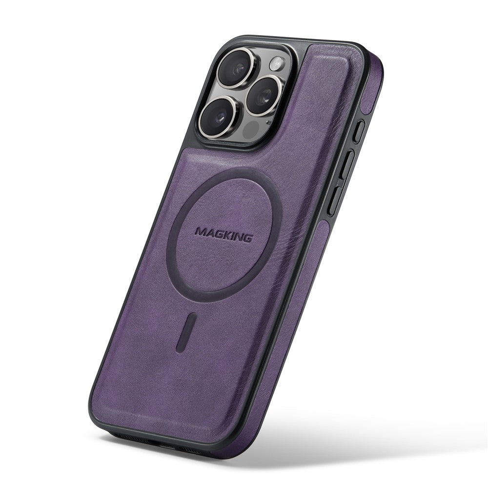 MAGKING K1-serien til iPhone 14 Pro magnetisk cover PC+TPU+PU-læder stødsikkert telefoncover