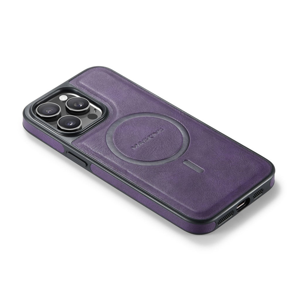 MAGKING K1-serien til iPhone 14 Pro magnetisk cover PC+TPU+PU-læder stødsikkert telefoncover