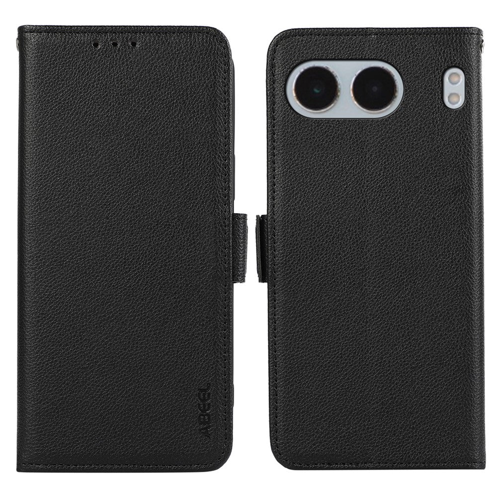 ABEEL För OnePlus Nord 4 Skal Litchi Texture Läder RFID-blockerande mobilskal