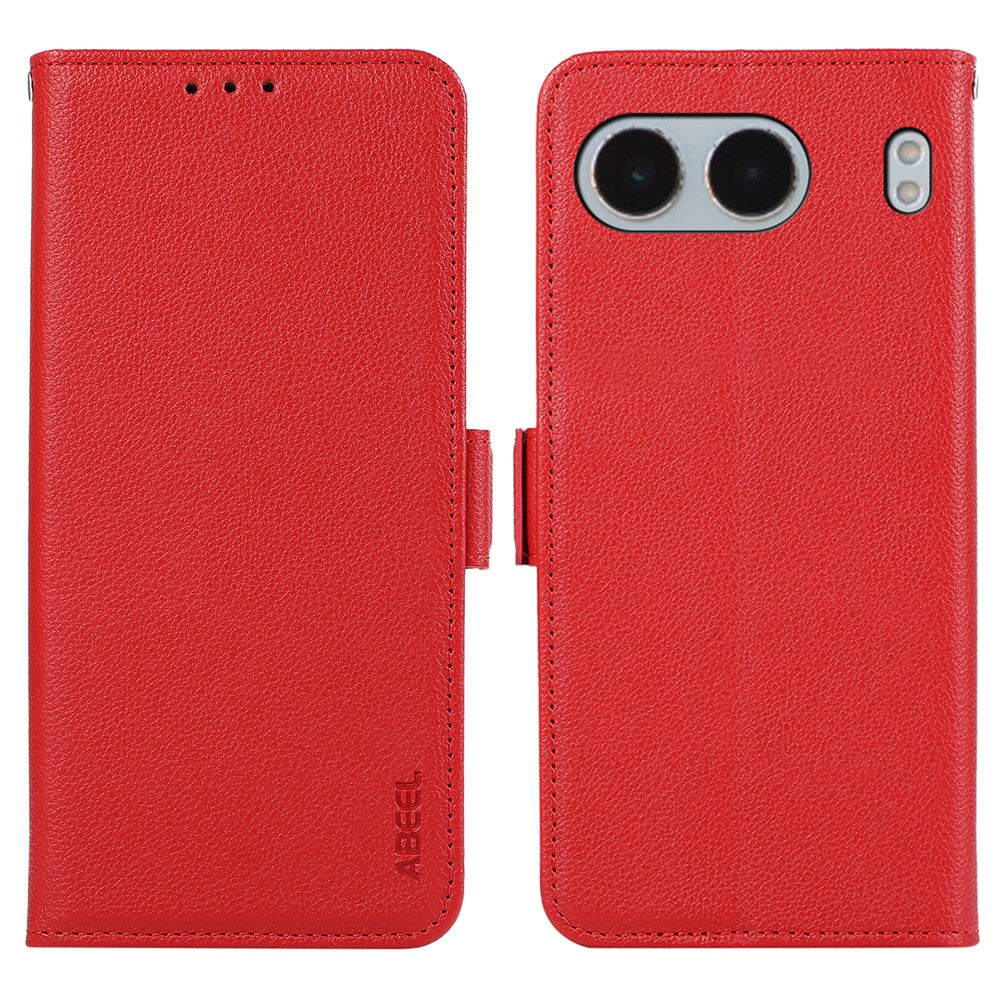 ABEEL För OnePlus Nord 4 Skal Litchi Texture Läder RFID-blockerande mobilskal