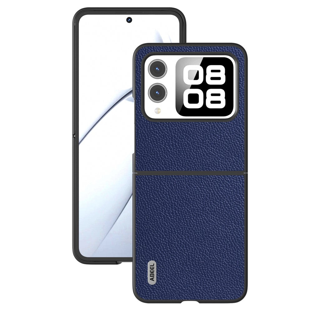 ABEEL For Huawei nova Flip 5G Case Litchi Texture Genuine Cow Leather+PC Phone Cover