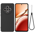 For Oppo Reno12 F 5G Case Anti-Drop Liquid Silicone Phone Cover with Strap