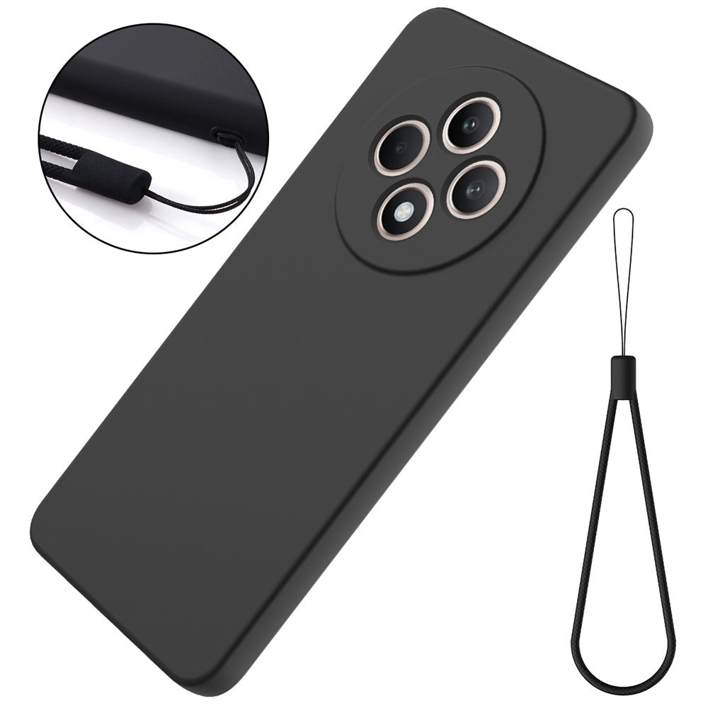 For Oppo Reno12 F 5G Case Anti-Drop Liquid Silicone Phone Cover with Strap