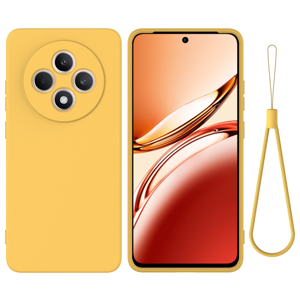 For Oppo Reno12 F 5G Case Anti-Drop Liquid Silicone Phone Cover with Strap