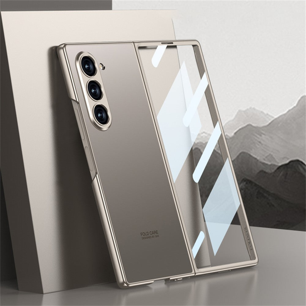 GKK For Samsung Galaxy Z Fold6 5G Case Protective PC+PU Phone Cover with Screen Film