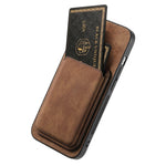 For iPhone 16 Case Compatible with MagSafe Leather Back Cover with Detachable Card Holder