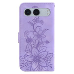 OnePlus Nord 4-skal Lily Flower Imprint Lädermobilskal med stativ