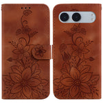 OnePlus Nord 4-skal Lily Flower Imprint Lädermobilskal med stativ