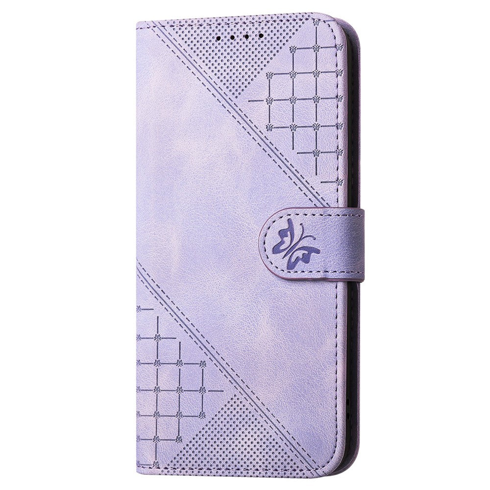 Til Samsung Galaxy A05s 4G Læderpung Etui Sommerfugl Blomst Trykt Telefoncover med Rem
