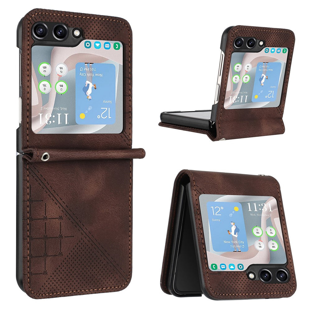 For Samsung Galaxy Z Flip7 FE 5G / Z Flip6 5G Leather Wallet Case Butterfly Flower Imprinted Phone Cover with Strap