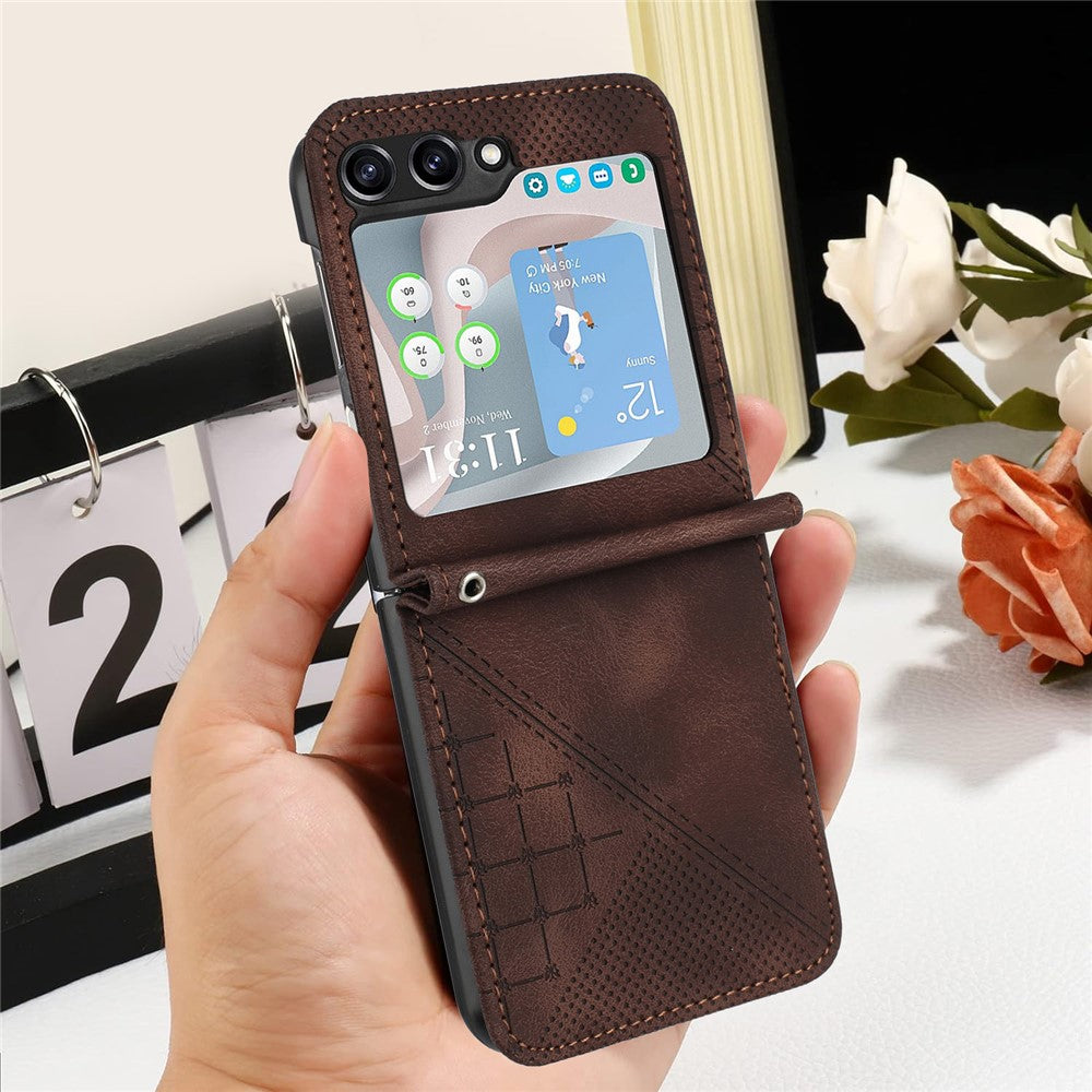 For Samsung Galaxy Z Flip7 FE 5G / Z Flip6 5G Leather Wallet Case Butterfly Flower Imprinted Phone Cover with Strap