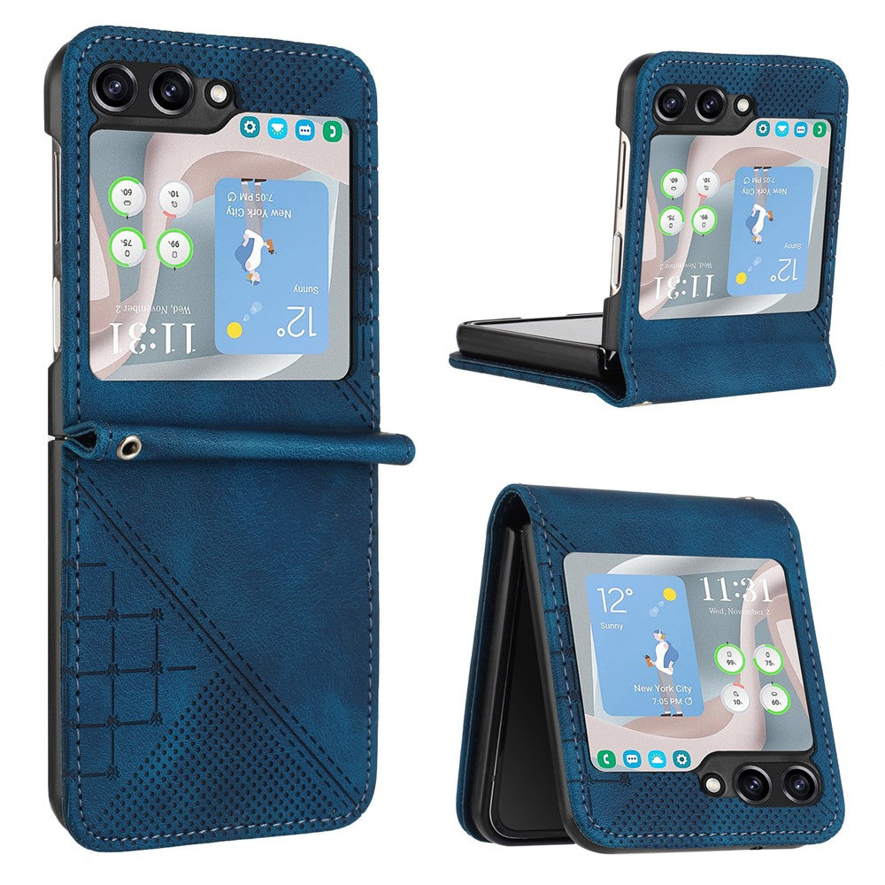 For Samsung Galaxy Z Flip7 FE 5G / Z Flip6 5G Leather Wallet Case Butterfly Flower Imprinted Phone Cover with Strap