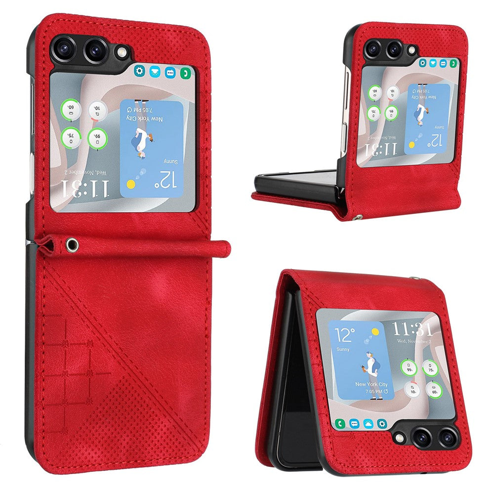 For Samsung Galaxy Z Flip7 FE 5G / Z Flip6 5G Leather Wallet Case Butterfly Flower Imprinted Phone Cover with Strap