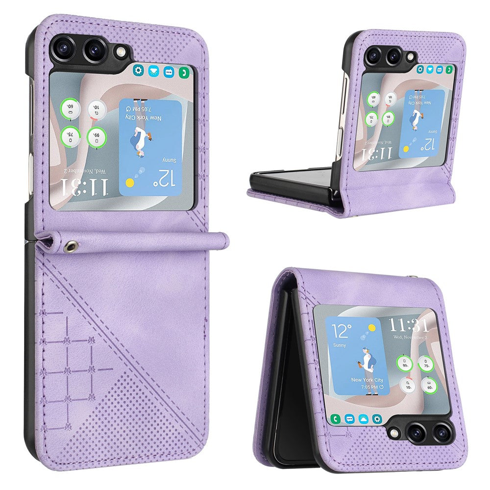 For Samsung Galaxy Z Flip7 FE 5G / Z Flip6 5G Leather Wallet Case Butterfly Flower Imprinted Phone Cover with Strap