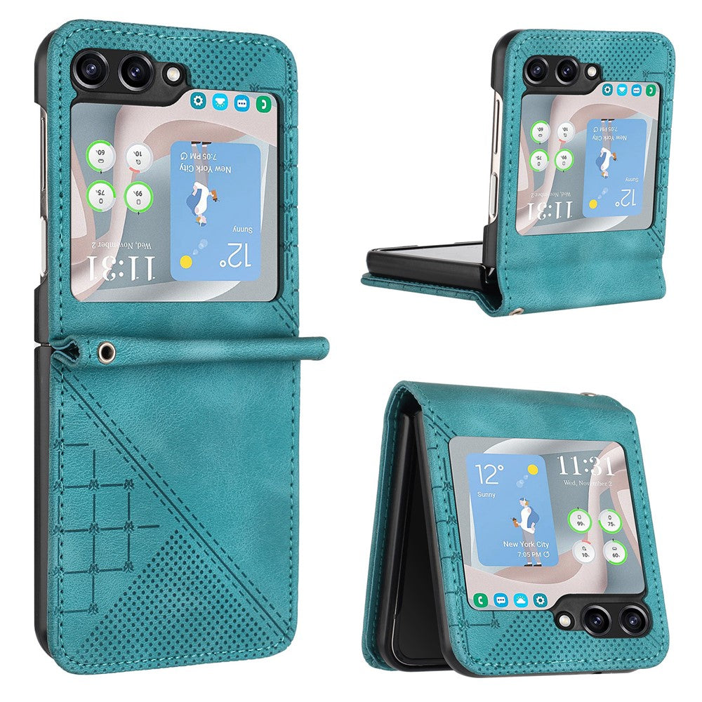 For Samsung Galaxy Z Flip7 FE 5G / Z Flip6 5G Leather Wallet Case Butterfly Flower Imprinted Phone Cover with Strap