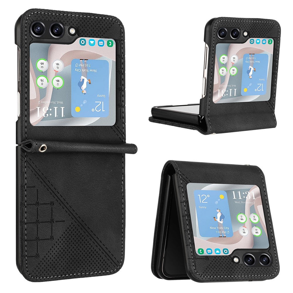For Samsung Galaxy Z Flip7 FE 5G / Z Flip6 5G Leather Wallet Case Butterfly Flower Imprinted Phone Cover with Strap