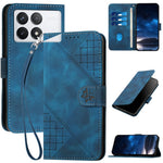 For Xiaomi Poco X6 Pro 5G / Redmi K70E 5G Leather Wallet Case Butterfly Flower Imprinted Phone Cover with Strap