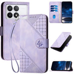 For Xiaomi Poco X6 Pro 5G / Redmi K70E 5G Leather Wallet Case Butterfly Flower Imprinted Phone Cover with Strap