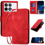 For Xiaomi Poco X6 Pro 5G / Redmi K70E 5G Leather Wallet Case Butterfly Flower Imprinted Phone Cover with Strap