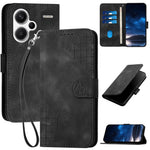 For Xiaomi Redmi Note 13 Pro+ 5G Leather Wallet Case Butterfly Flower Imprinted Phone Cover with Strap