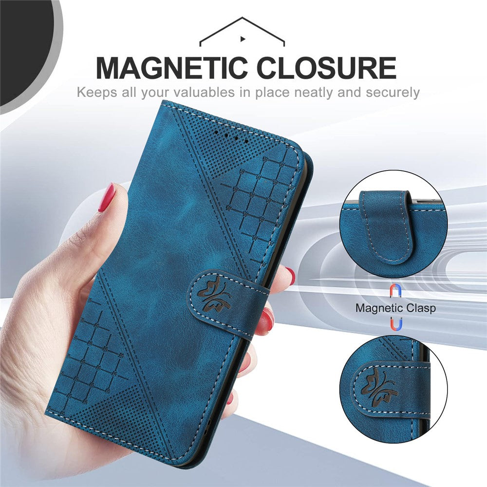 Honor X50 GT 5G / Magic6 Lite 5G / X9b 5G / X50 5G-pungcover i læder med sommerfugleblomster og rem