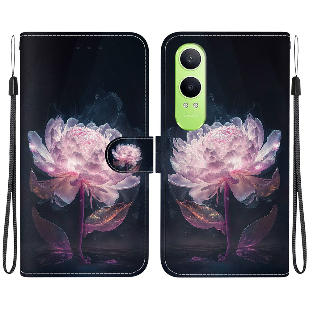 OnePlus Nord CE4 Lite 5G Plånboksfodral med fallskydd i läder, fällbart mönster