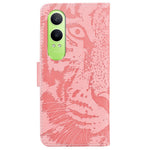 OnePlus Nord CE4 Lite 5G-skal Tiger Imprint läderplånboksfodral