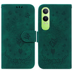 OnePlus Nord CE4 Lite 5G-skal i PU-läder med plånbok, mobilfodral med fjärilstryck och blommotiv