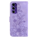 Samsung Galaxy A16 5G / A16 4G Skal Lily Flower Imprint Lädermobilskal med Stativ