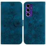 Samsung Galaxy A16 5G / A16 4G Skal Lily Flower Imprint Lädermobilskal med Stativ