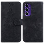 Samsung Galaxy A16 5G / A16 4G Skal Lily Flower Imprint Lädermobilskal med Stativ