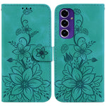 Samsung Galaxy A16 5G / A16 4G Skal Lily Flower Imprint Lädermobilskal med Stativ