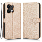 For Oppo Reno8 5G (Global Version) Phone Case Anti-drop Wallet Phone Cover Magnetic Clasp Dot Pattern Imprinted PU Leather Stand Case