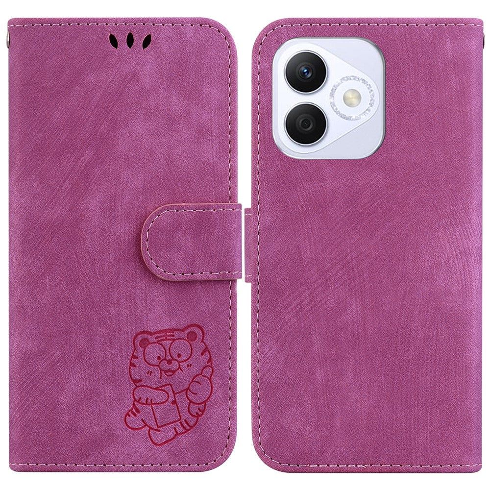 For Honor X60i 5G Wallet Case Tiger Imprint Leather Shockproof Phone Cover