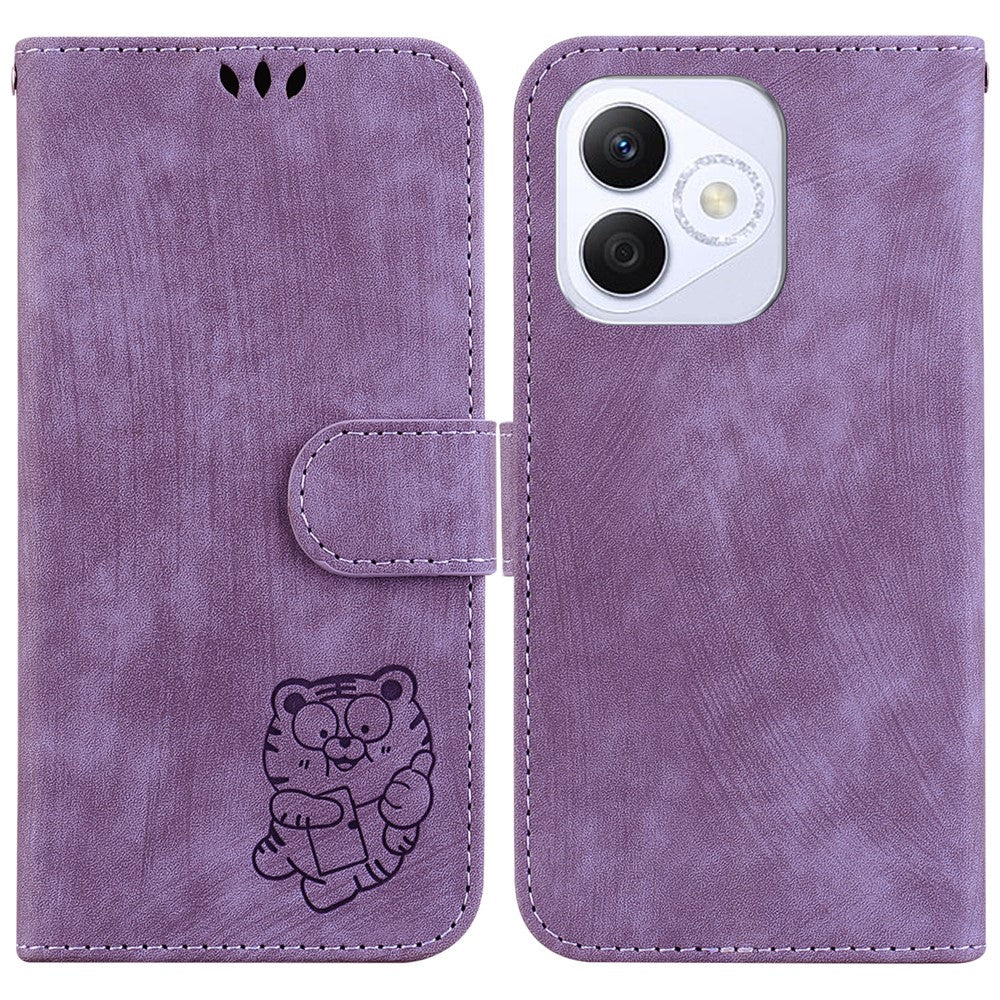 For Honor X60i 5G Wallet Case Tiger Imprint Leather Shockproof Phone Cover