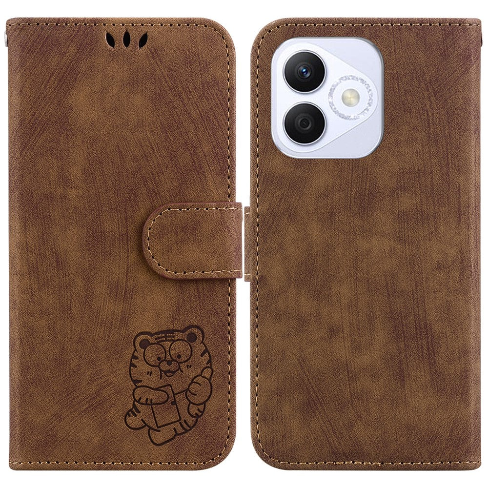 For Honor X60i 5G Wallet Case Tiger Imprint Leather Shockproof Phone Cover