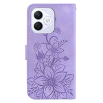 For Honor X60i 5G Case Lily Flower Imprint Leather Phone Cover with Stand