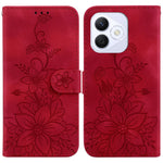 For Honor X60i 5G Case Lily Flower Imprint Leather Phone Cover with Stand