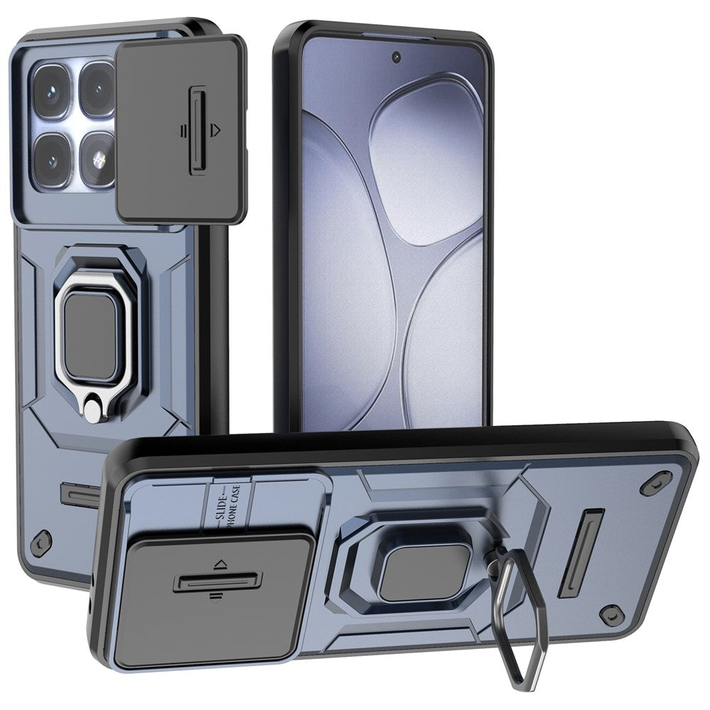 For Xiaomi Redmi K70 Ultra Case PC+TPU Kickstand Phone Protector with Lens Cover