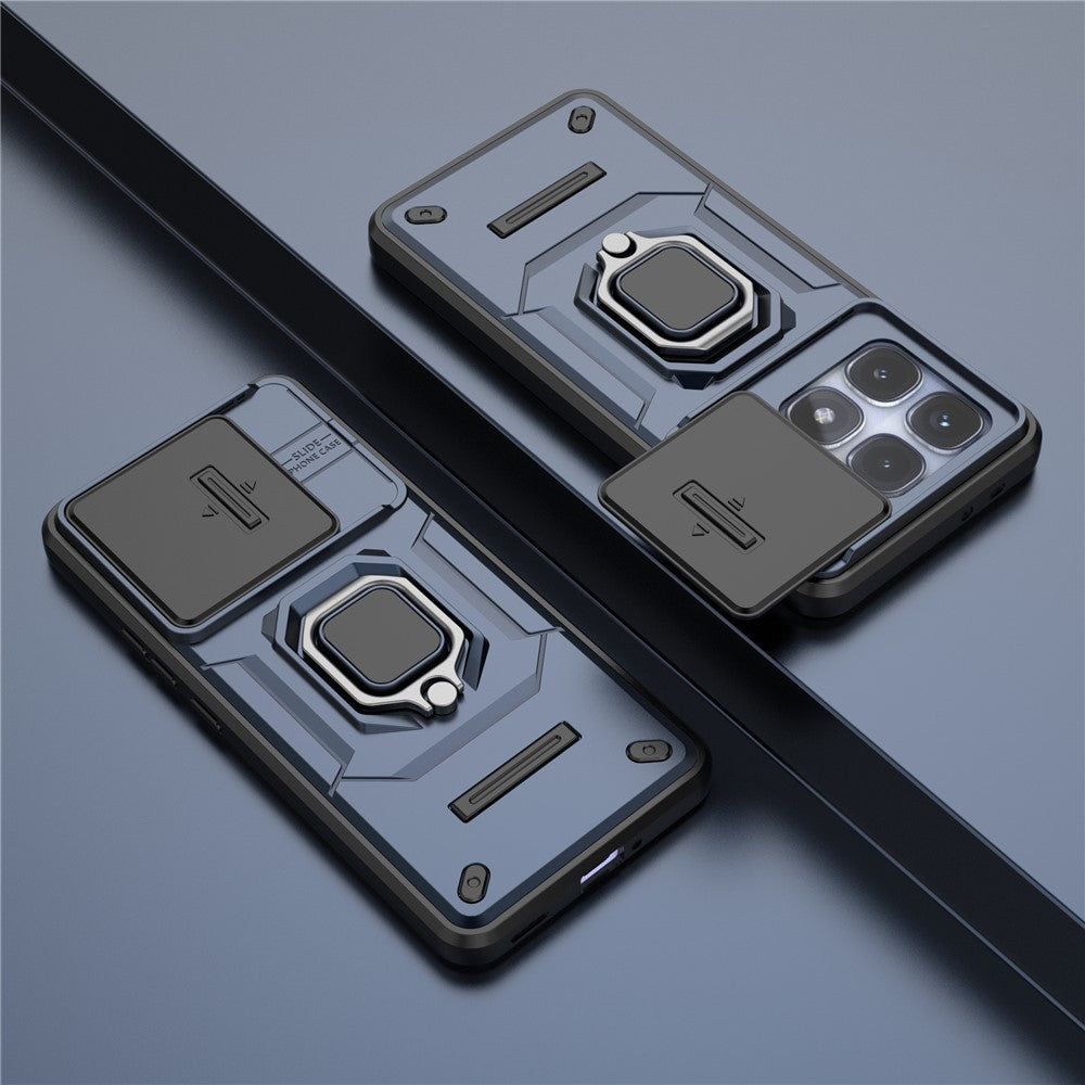 For Xiaomi Redmi K70 Ultra Case PC+TPU Kickstand Phone Protector with Lens Cover