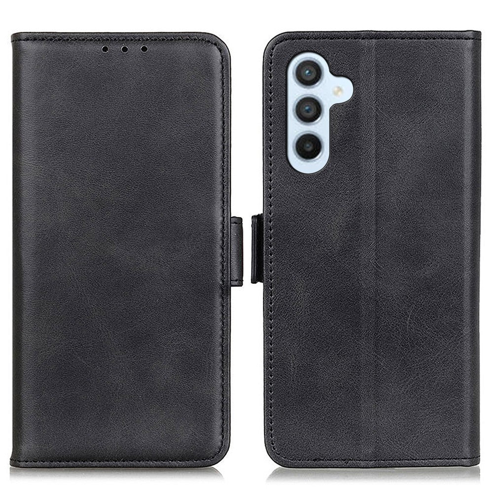 For Samsung Galaxy M35 5G Case Stand Cowhide Texture PU Leather Phone Cover