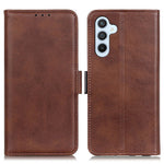 For Samsung Galaxy M35 5G Case Stand Cowhide Texture PU Leather Phone Cover