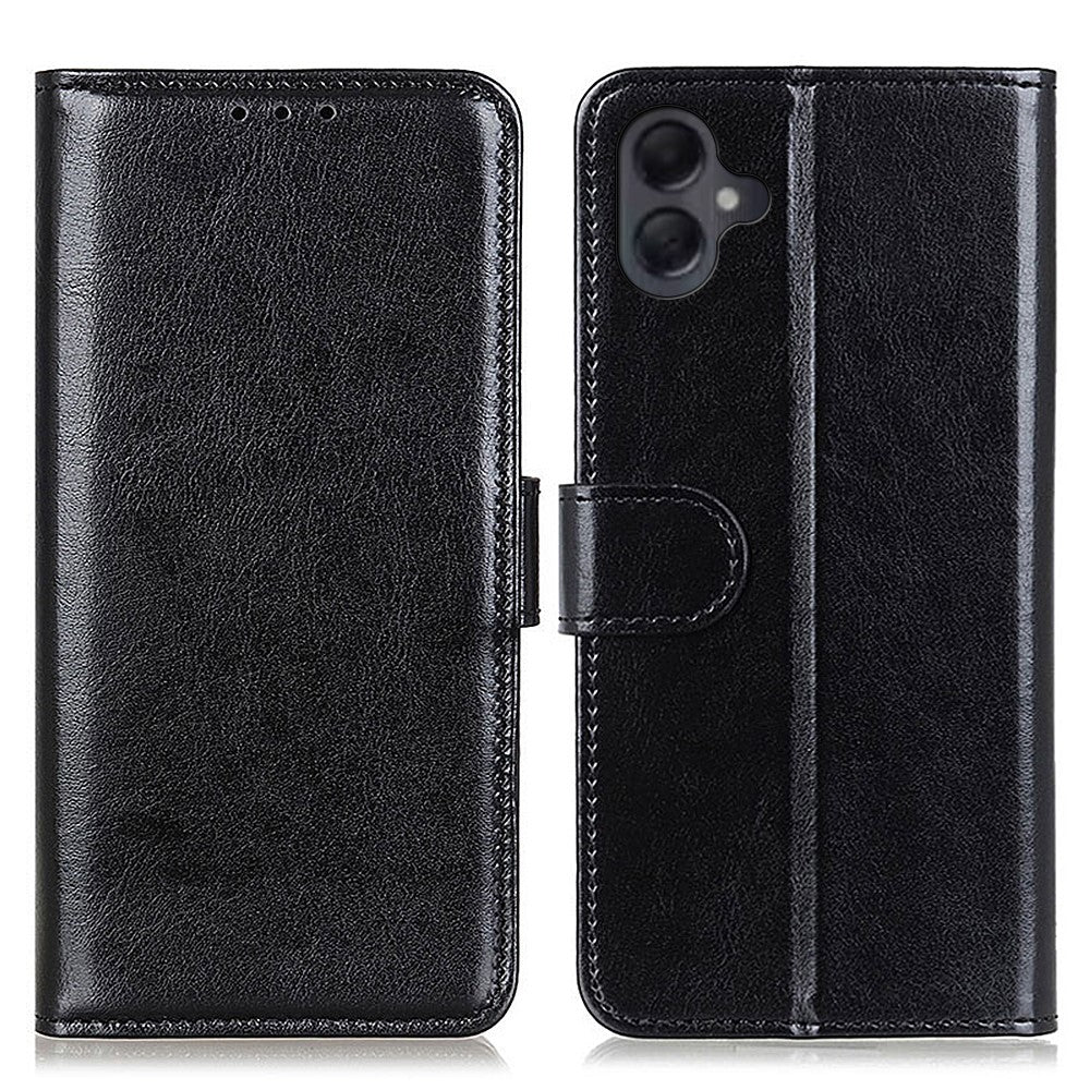 Til Samsung Galaxy A06 4G Etui Crazy Horse Tekstur PU-læder Telefonstativ Cover