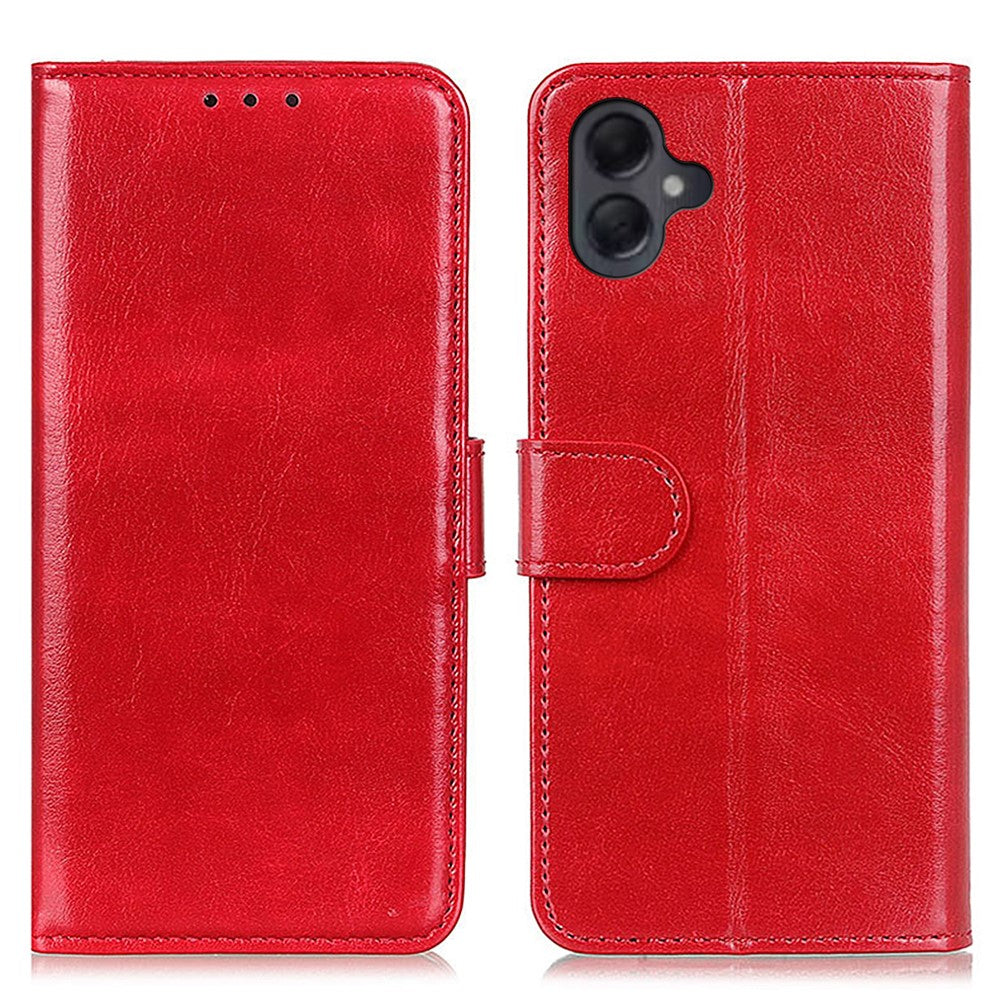 Til Samsung Galaxy A06 4G Etui Crazy Horse Tekstur PU-læder Telefonstativ Cover