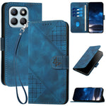 For Honor X8b 4G Leather Wallet Case Butterfly Flower Imprinted Phone Cover with Strap