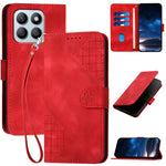 For Honor X8b 4G Leather Wallet Case Butterfly Flower Imprinted Phone Cover with Strap